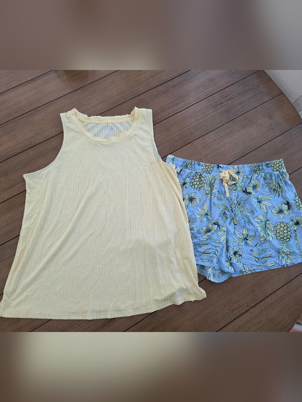 Croft & Barrow 2 Piece Pajama Tank Top & Shorts Set * Large !! * - Picture 5 of 7